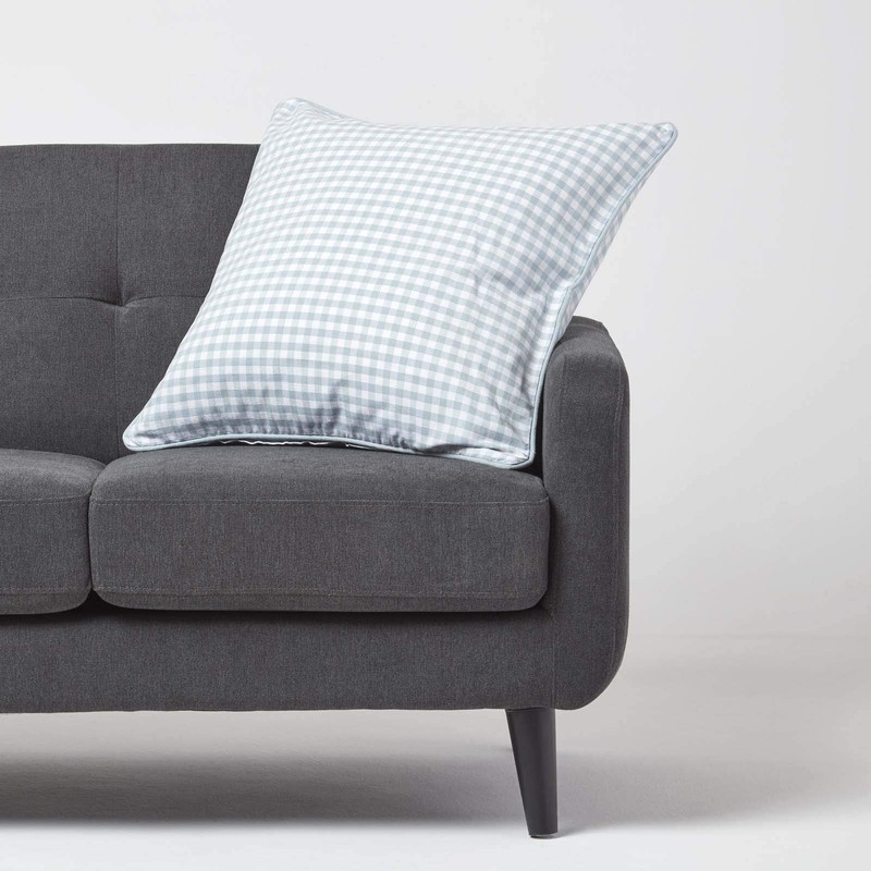 HOMESCAPES - 100% Cotton - Gingham Check - Large Cushion