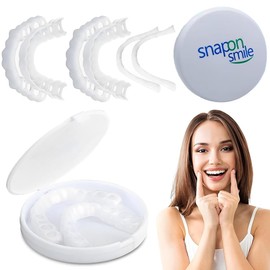Dentures Fake Teeth, 2 Pairs Dentures Teeth Cosmetic Veneers Teeth Set Top Bottom Temporary Teeth False Snap On Dentures Veneers Fake Teeth Smile Instant Veneers Teeth Teeth