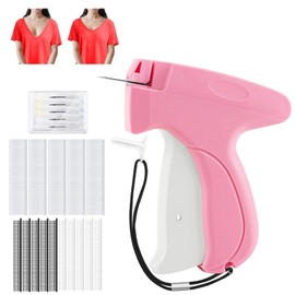 Consss Micro Stitch Gun for Clothes, Sticky Gun1000 White Fasteners + 500 Black Fasteners + 5 Tag Gun Needle, Stitchy Quick Clothing Fixer Sewing Gun for Clothes Tag Quilt