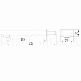 PaulGurkes Square Bath Inlet Bath Tap for Bathtub Flush-Mounted