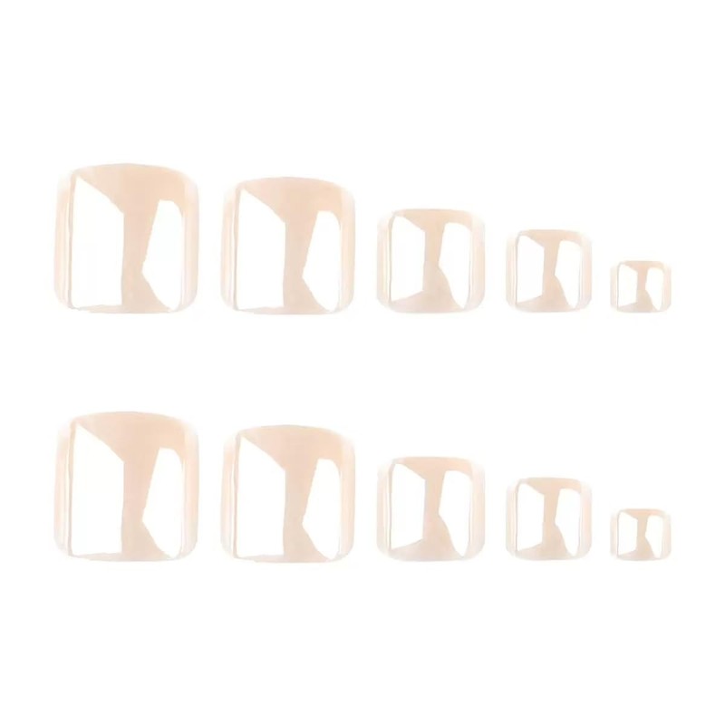 Aurora Press on Toenails Short Square Fake Toenails Solid Color