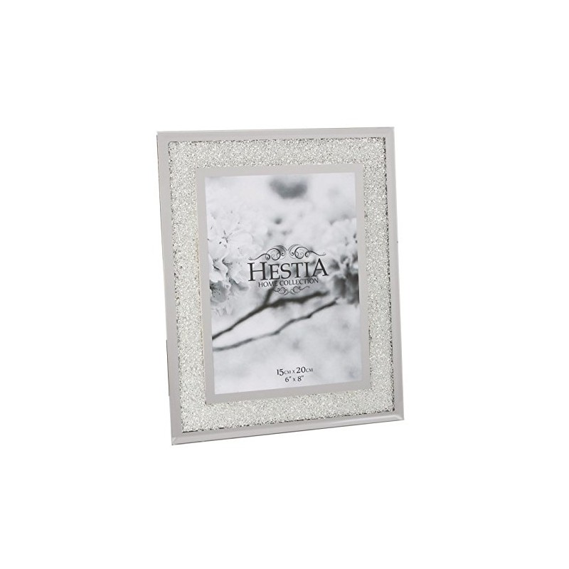 Hestia Photo Frame Crystal Edge with Silver Border 6" x