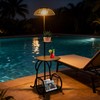 Solar Outdoor Side Table with Light, 52.5'' Waterproof Metal Patio