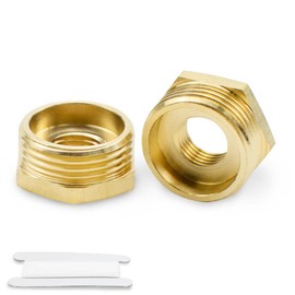 Bwintech 2 Pieces 1/2 Inch Female Thread to 1 Inch Male Thread BSP Thread Brass Hex Bushings Reducer Connector for Conversion of Pipe Connections