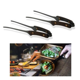 Aninako Camping Tongs, BBQ Tongs, 304 Stainless Steel, Freestanding, Barbecue Tongs, Cookware Utensils, Snow Peak, Burn-proof, Tongs, Fire Scissors, Lightweight, Heat Resistant, Outdoor Tableware (Set of 2)