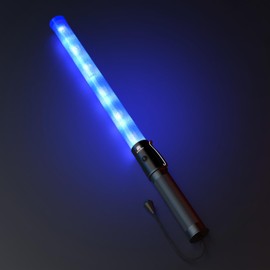 RoadHero 21 Inch Traffic Wands, Blue LED Traffic Control Baton with 2 Flashing Modes, Night Safety Light Wand with Side Clip for Parking Lot