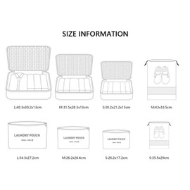 Vicloon Travel Organiser Packing Bags,8 PCS Packing Cubes Set for Clothes Shoes Luggage Organizers Storage Bags (Dark Blue)