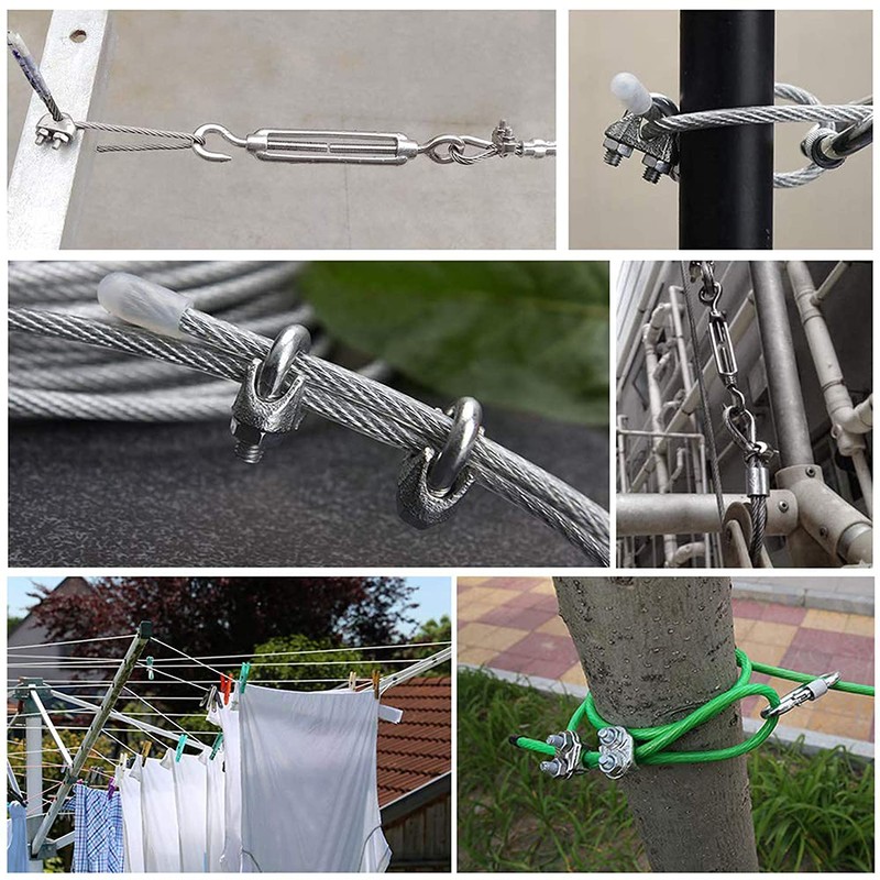KAHEIGN 20Pcs Wire Rope Clips, Stainless Steel M5 Cable Clamp