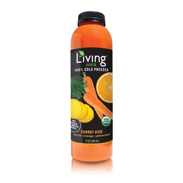 O2 Living Juice Carrot Kick Organic Cold-Pressed, No Sugar or