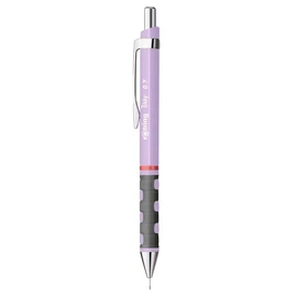 rOtring TIKKY Pastel Ballpoint Pen and Mechanical Pencil, Blue Ink (M) HB 0.7mm, Orchid and Sea Blue, Velvet Pencil Case + Blue Pencil Lead and HB 0.7mm Pencil Leads