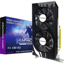 SHOWKINGS RX 580 8GB Graphics Card, 256Bit 2048SP GDDR5 Video Card for Pc Gaming, DP HDMI DVI-Output, PCI Express 3.0 with Dual Fan for Office and Gaming