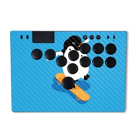 MightySkins Carbon Fiber Skin Compatible with Razer Kitsune - Skater Penguin | Protective Durable Textured Carbon Fiber Finish | Easy to Apply | Made in The USA