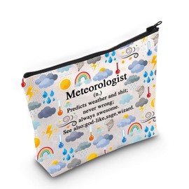 JXGZSO Meteorology Cosmetic Bag Weather Forecaster Gift Weather Types Makeup Bag Meteorologist Gift Weatherman Gift