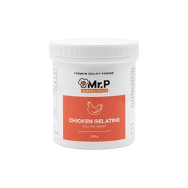 Mr.P Ingredients Chicken Gelatine 250g 300 Bloom Powder Stabiliser Gelling Aerating Agent Instant Gluten Free Non-GMO (Recyclable Pot)