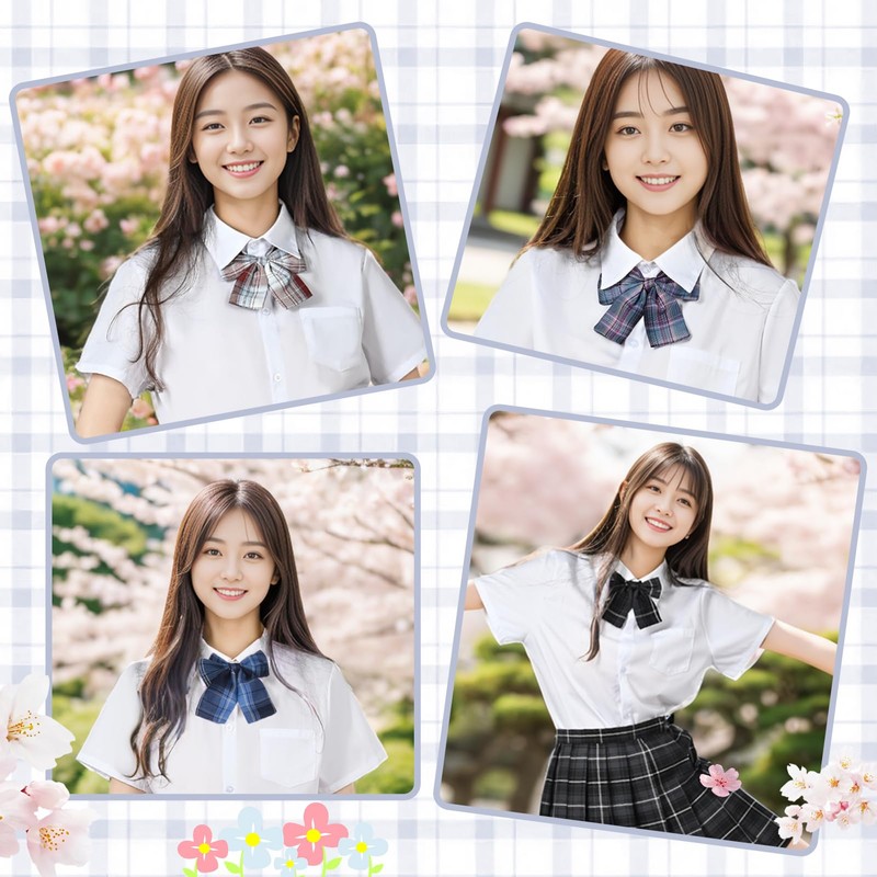 [Moerstar] 制服リボン スクールリボン セーラー服 蝶結び 蝶ネクタイ JK制服 女子 学生 可愛い