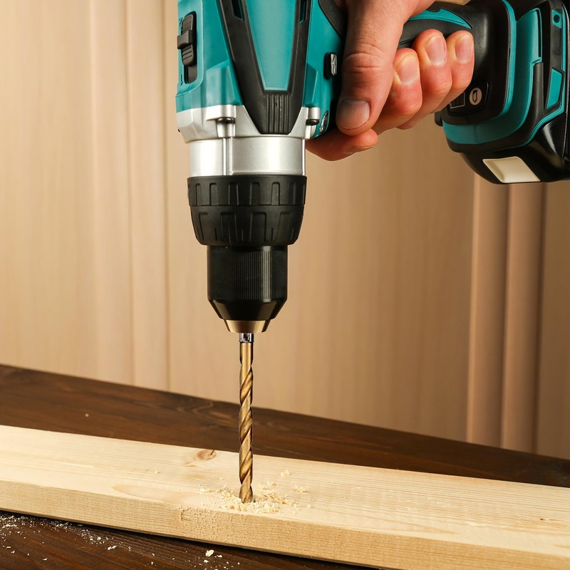 Xrten 26Pcs Titanium Drill Bit Set, 1.5-6.5mm High Speed Steel,
