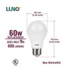 LUNO A19 Non-Dimmable LED Bulb, 9.0W (60W Equivalent), 800 Lumens,