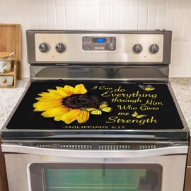 Stove Top Cover for Electric Stove (30"x21") - Ceramic Stove top Cover, Heat Resistant Glass Cooktop Cover, Flat RV Range Stovetop Protector, Dish Drying Mats for Kitchen, Heat Resistant Mat