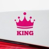 Transparent Decal Stickers of King Crown (Pink) Premium Waterproof Vinyl