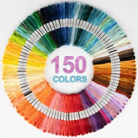 FUNCYboo 150 Skeins Embroidery Floss, Embroidery Thread Friendship Bracelet String Multi Color Cross Stitch Threads for Gifts Art Embroidery Bracelets Crafts, 150 Colors