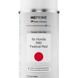 MG PRIME Autolack 2K Spraydosen Set für Honda R80 Festival Red Basislack 2 Komponenten Klarlack Sprühdose