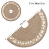 MACTING Christmas Burlap Tree Skirt, 30 Inches Tree Mat with