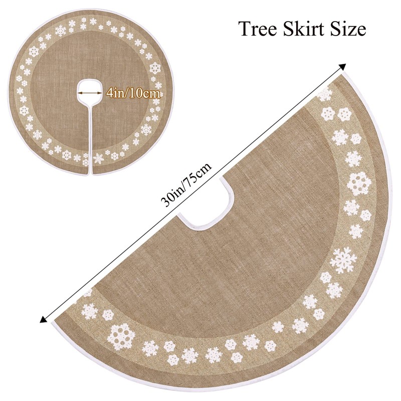 MACTING Christmas Burlap Tree Skirt, 30 Inches Tree Mat with