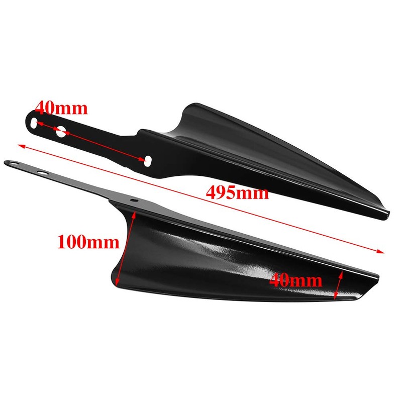 H RUO Front Fork Mount Wind Deflectors Windshield for Harley