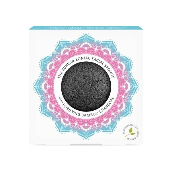 The Konjac Sponge Company Mandala Konjac Facial Sponge Bamboo Charcoal,