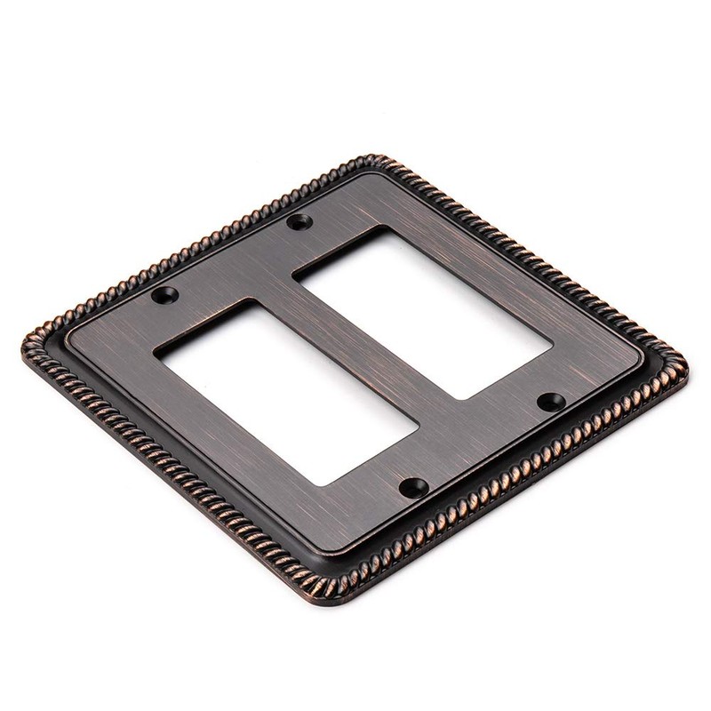 Rope Edge Decorative Wall Plate Switch Plate Outlet Cover (Double