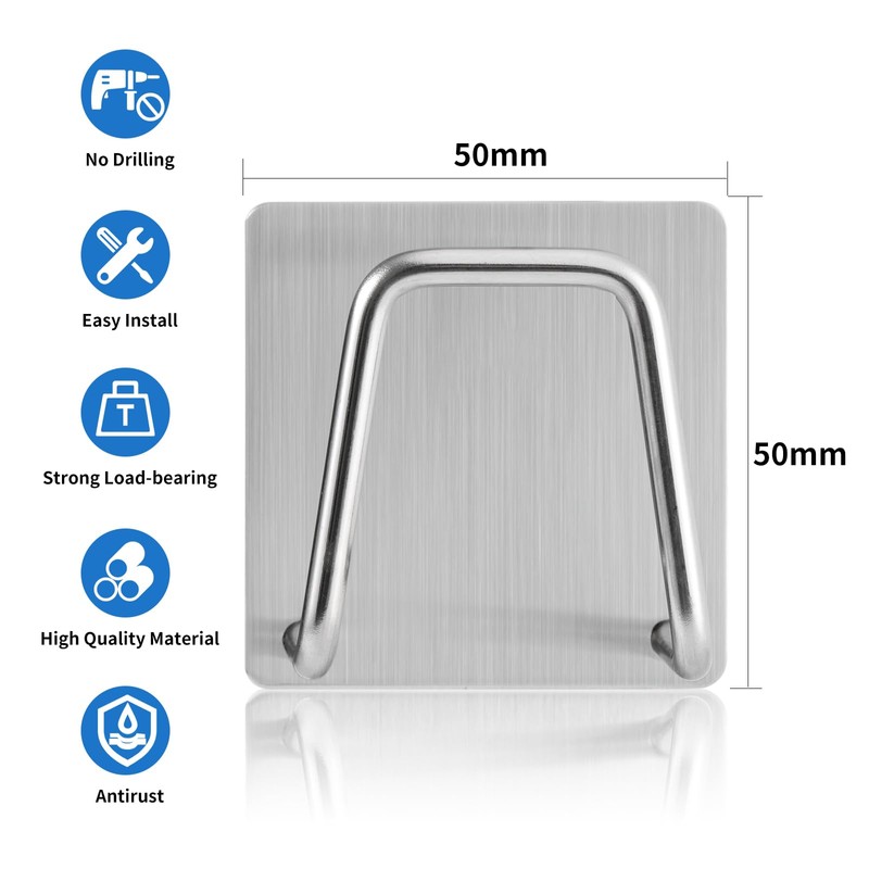 Luckyiren Adhesive Sponge Holder for Kitchen Sink, SUS304 Stainless Steel