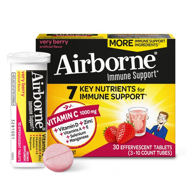 Airborne mg Vitamin C with Vitamin D & Zinc, SUGAR