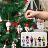 6pcs 12cm Small Wooden Nutcracker Soldier Christmas Nutcracker Figures Hanging