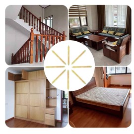 Fafeicy 10pcs Double Head Ended Screw, 6 * 2.36" Self-Tapping Thread Screw, for Woods Connection Furniture Fixing Dowel Woodworking Connector