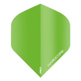 RED DRAGON Hardcore Fluoro Green Extra Thick Standard Dart Flights - 5 Sets Per Pack (15 Dart Flights in Total)