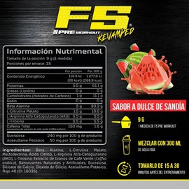 Forzagen Premium Series AminocidosF5 Revamped Pre-entrenamiento 315 G  Energa Sabor Dulce de Sanda                                                    