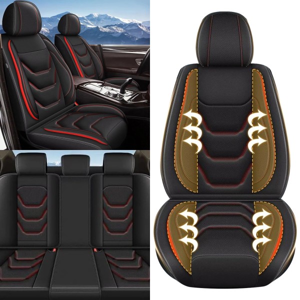 Unbranded Deluxe PU Leather Car Seat Cover Full Set Protector