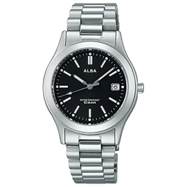 Seiko AQGK474 Men's Wristwatch, Alba, Standard Quartz, Silver, Silver, Bracelet Type