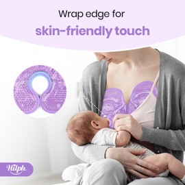 Hilph 3-in-1 Large Cooling Pads Chest, Cold Warm Compress Breast for Nursing Mothers, Breast Cooling Pads with Soft Fabric Fleece (Purple) 9.65 x 7.87 Inches