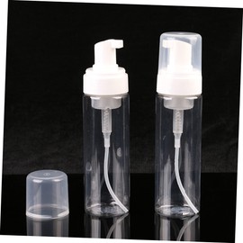 Ipetboom 2pcs Clear Type Facial Bubbler Empty Travel Cosmetics Bottle for Shampoo Shower Gel Liquids Lightweight Reusable Space Saving Container