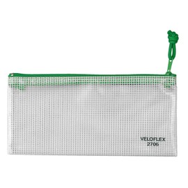 VELOFLEX A270600 Zip Pocket DIN A6, 2 Pieces, 200 x 100 mm, Fabric Reinforced PVC Document Bag