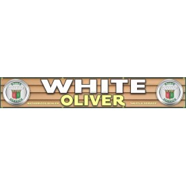 Revved Up Banners WHITE OLIVER TRACTOR DEALER LETTER SIGN REMAKE CUSTOM BANNER MURAL 12" x 72"