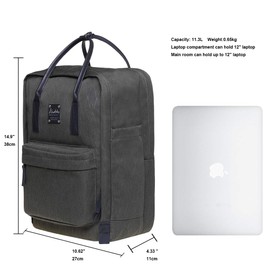 Kaukko backpack, chic and stylish handbag for school, university, work and travel with laptop compartment and anti-theft feature for everyday use Green