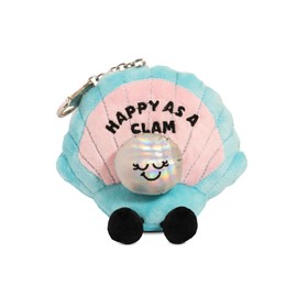 Punchkins Clam Shell Bag Charm, Plush Accessory and Hanging Decoration for Purse, Handbag, Backpack, Funny Meme Gift, 5.1” H x 3.1” W x 4.7” L