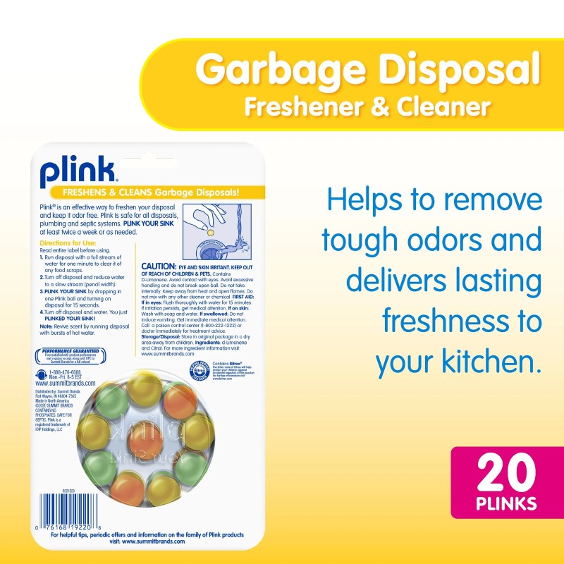 Plink Garbage Disposal Cleaner Deodorizer Freshening Variety Pack 20 Count