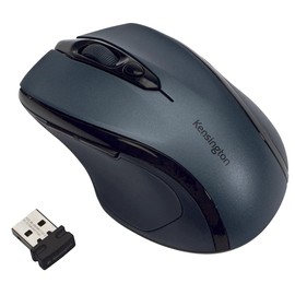 Kensington Pro Fit Wireless Mouse - Mid-Sized 5-Button Optical Home Office Wireless Mouse with Ergonomic Right-Handed Shape and Plug & Play Set Up - Compatible with Windows & MacOS - Grey