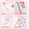 Aesthetic Stationery Supplies with Pink Pencil Case & Notebook, Pastel