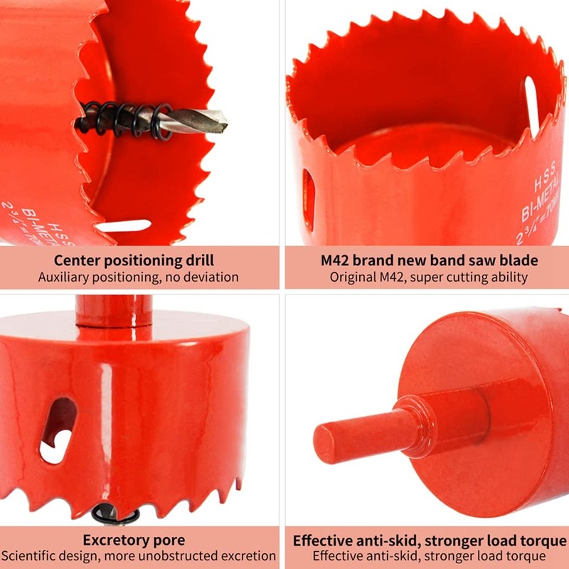 Hole Saw Drill Bit LAIWEI HSS Hole Cutter with Arbor