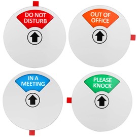 Kichwit Privacy Sign, Do Not Disturb Sign, Out of Office Sign, Please Knock Sign, In a Meeting Sign, Office Sign, Conference Sign for Offices, 5 Inch, Silver