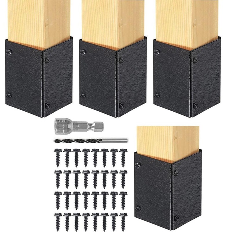 Post Base Protectors Stainless Steel, Range 3.3-6in Adjustable Column Protect